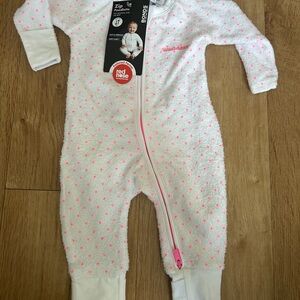 Bonds White and Pink Polka Dot Kids Footie